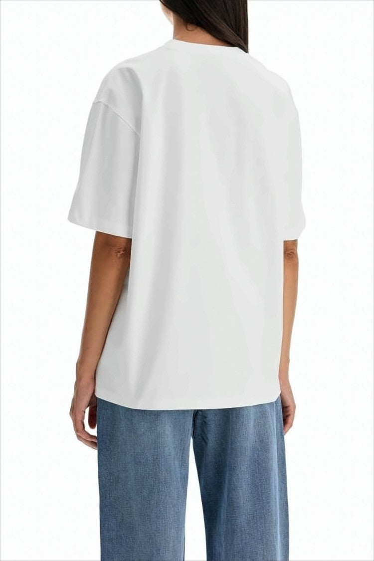 Relaxed-Fit Short-Sleeve T-Shirt With Embossed Heart Detail