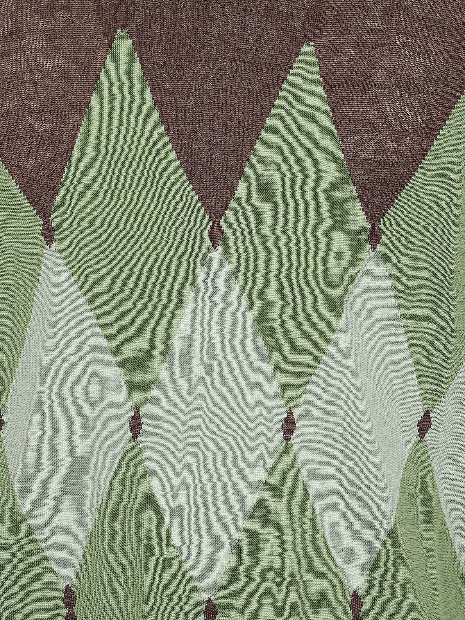 Argyle Knit Sweater with Collared Neckline