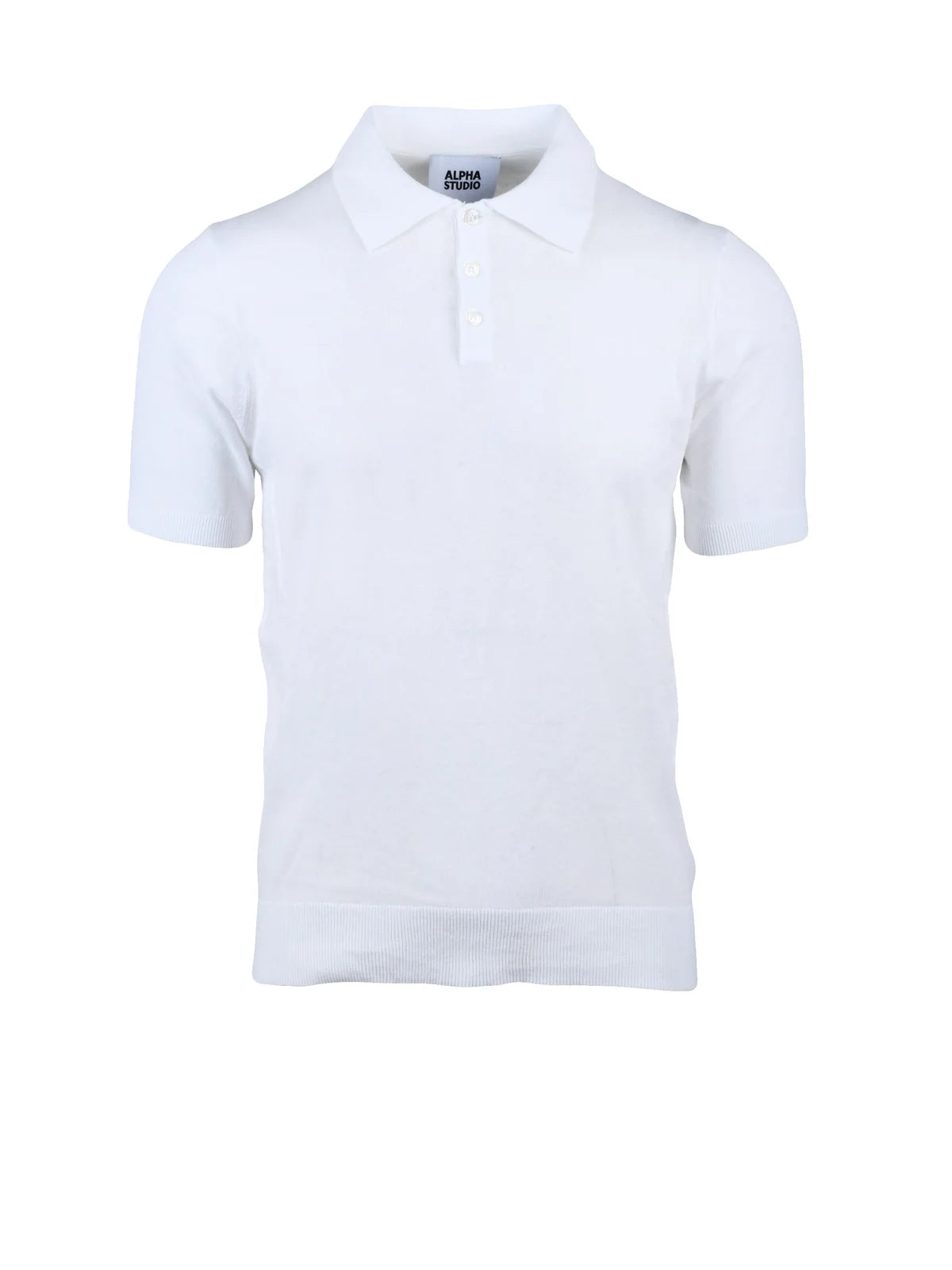 White Cotton Knit Polo