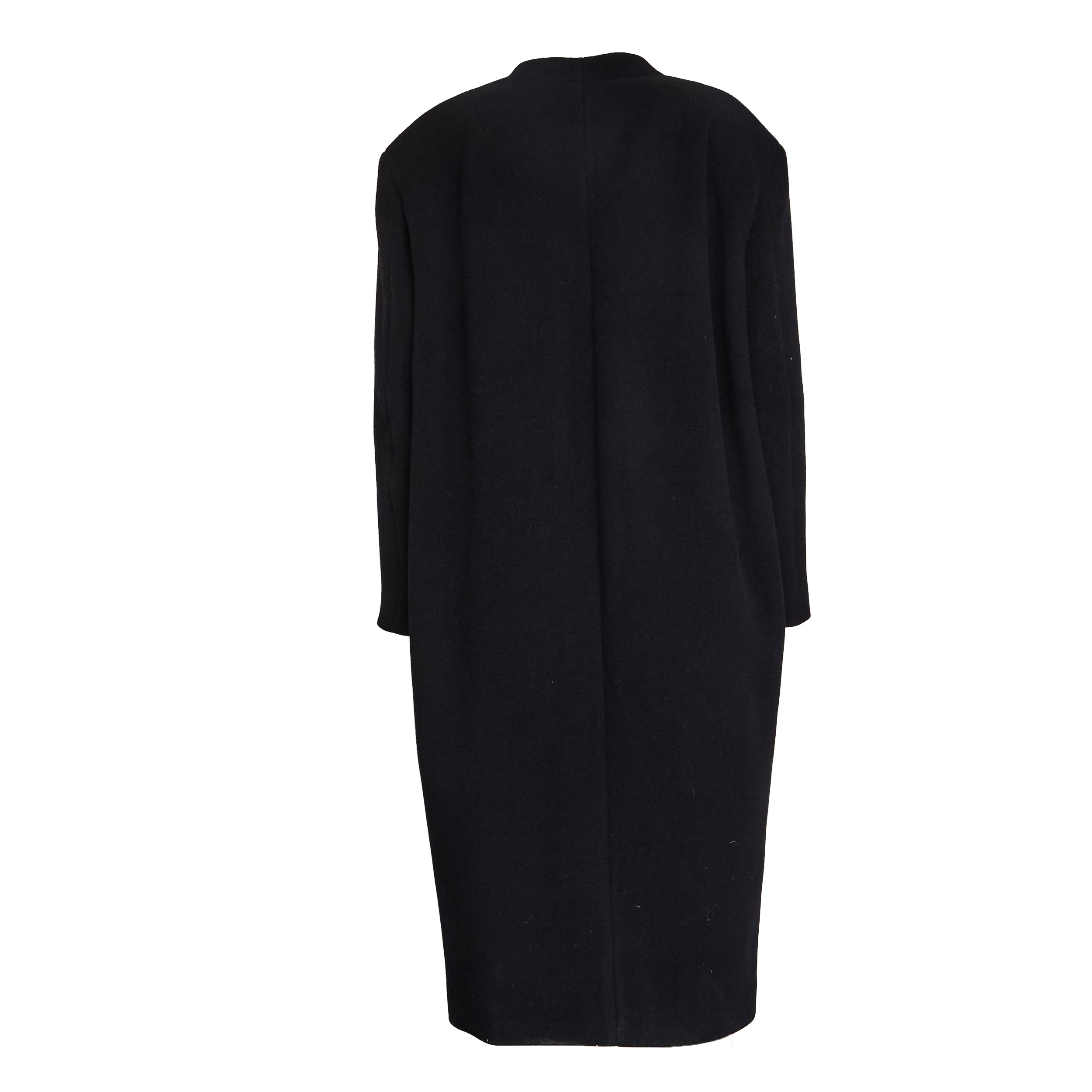 Oversized Black Wool Blend Long Coat