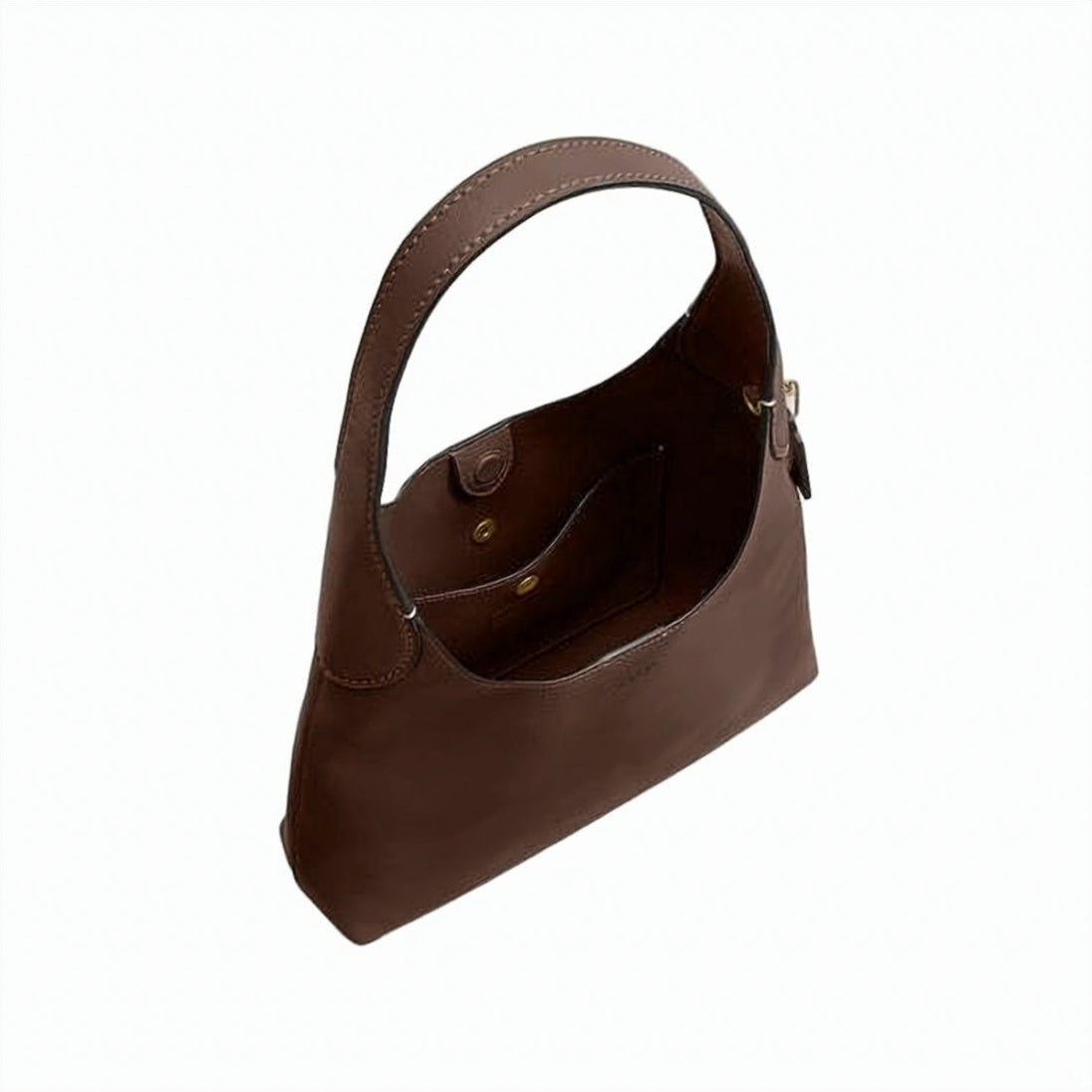 Smooth Brown Cowhide Leather Shoulder Bag