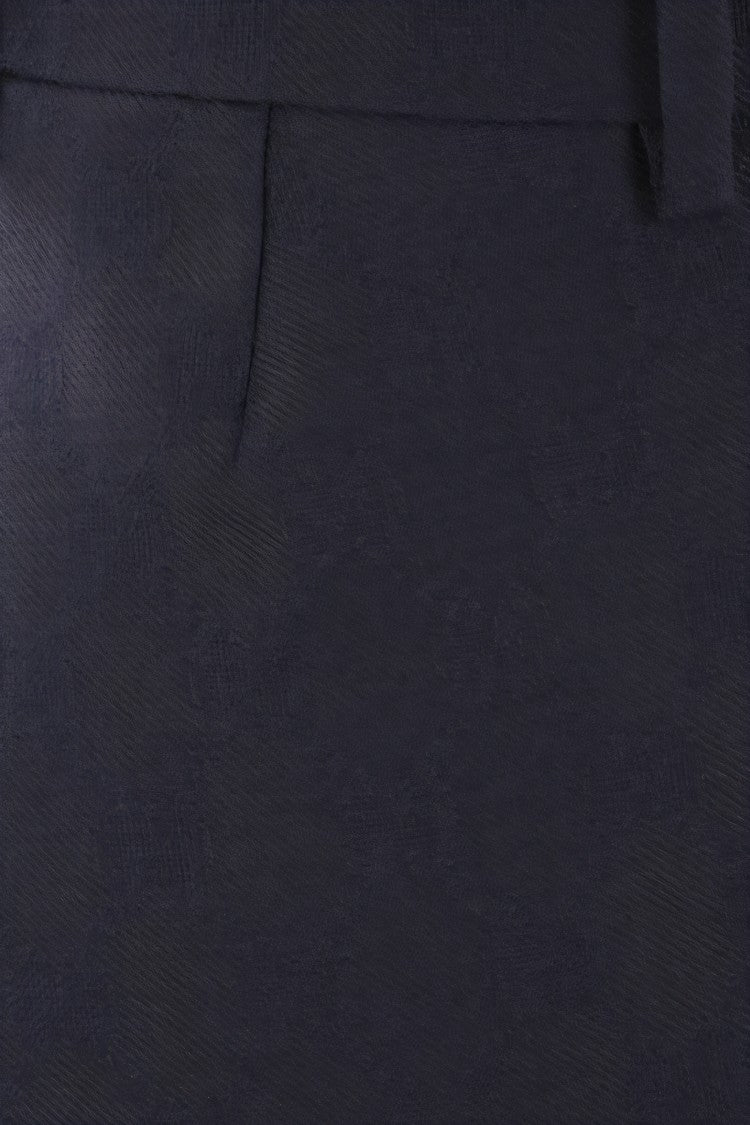 Tailored Blue Wool Straight Pants