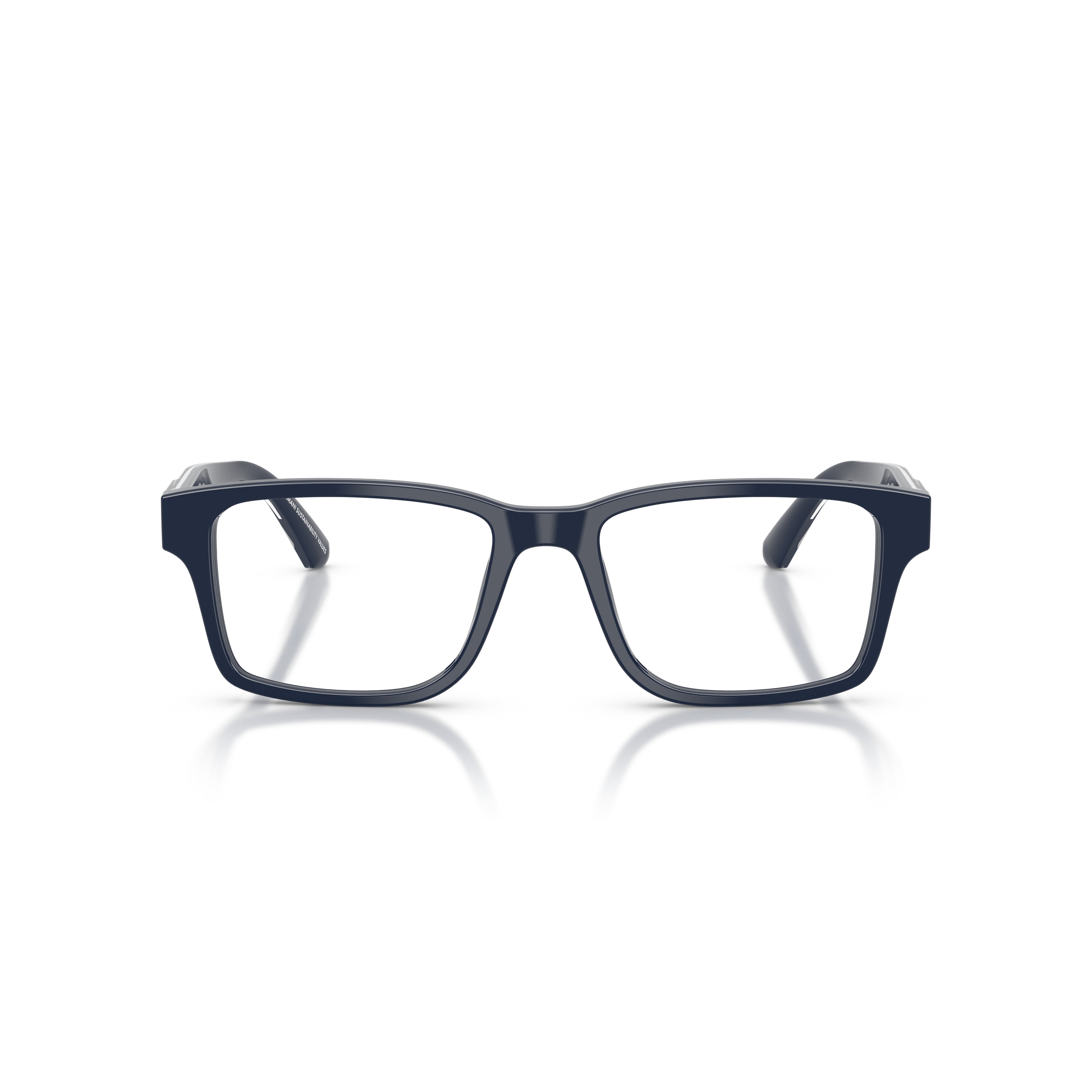 0ea3271 Rectangular Navy Acetate Eyeglass Frames with Silver Accents