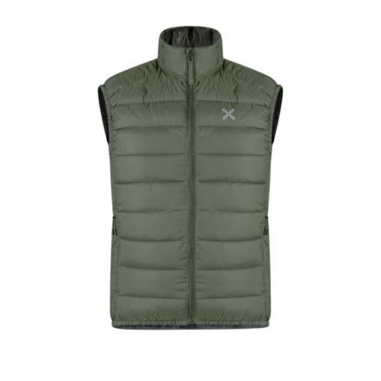 Padded Vest With High Collar And Horizontal Quilting