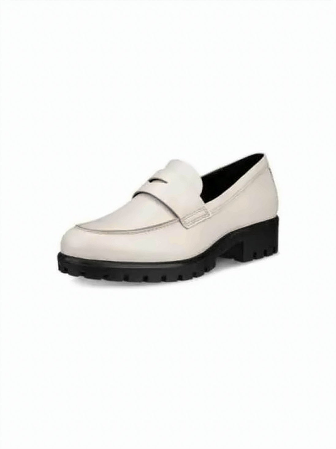 Refined White Leather Flat Shoes with Strap Detail