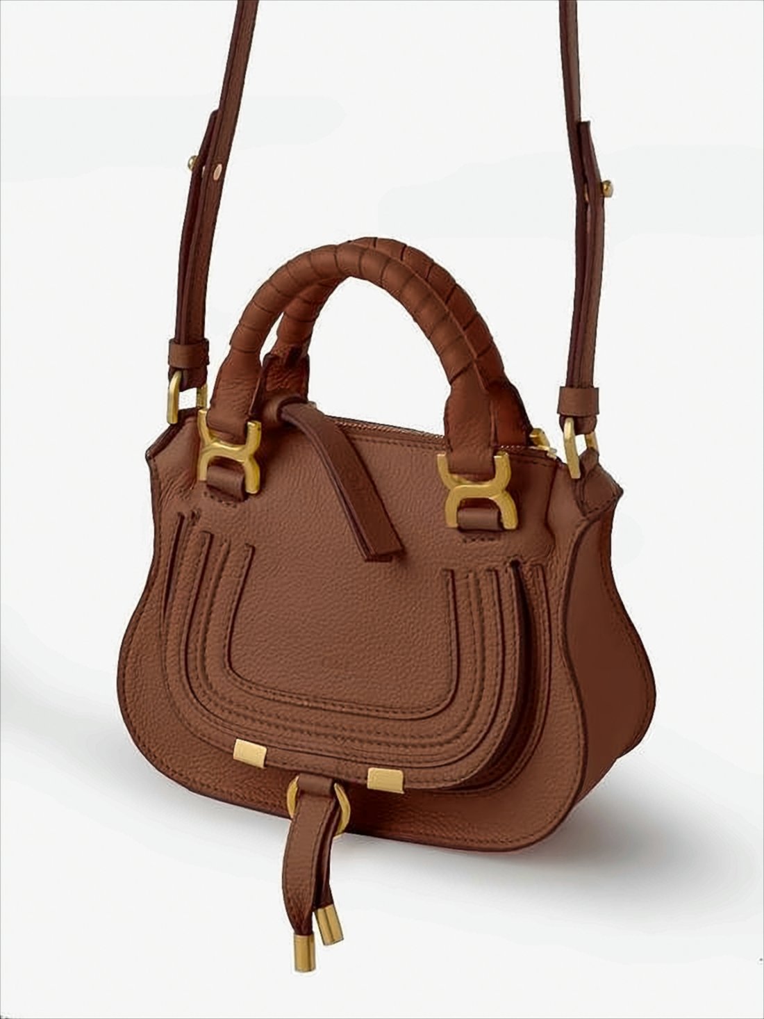 Structured Brown Calf Leather Tote Bag