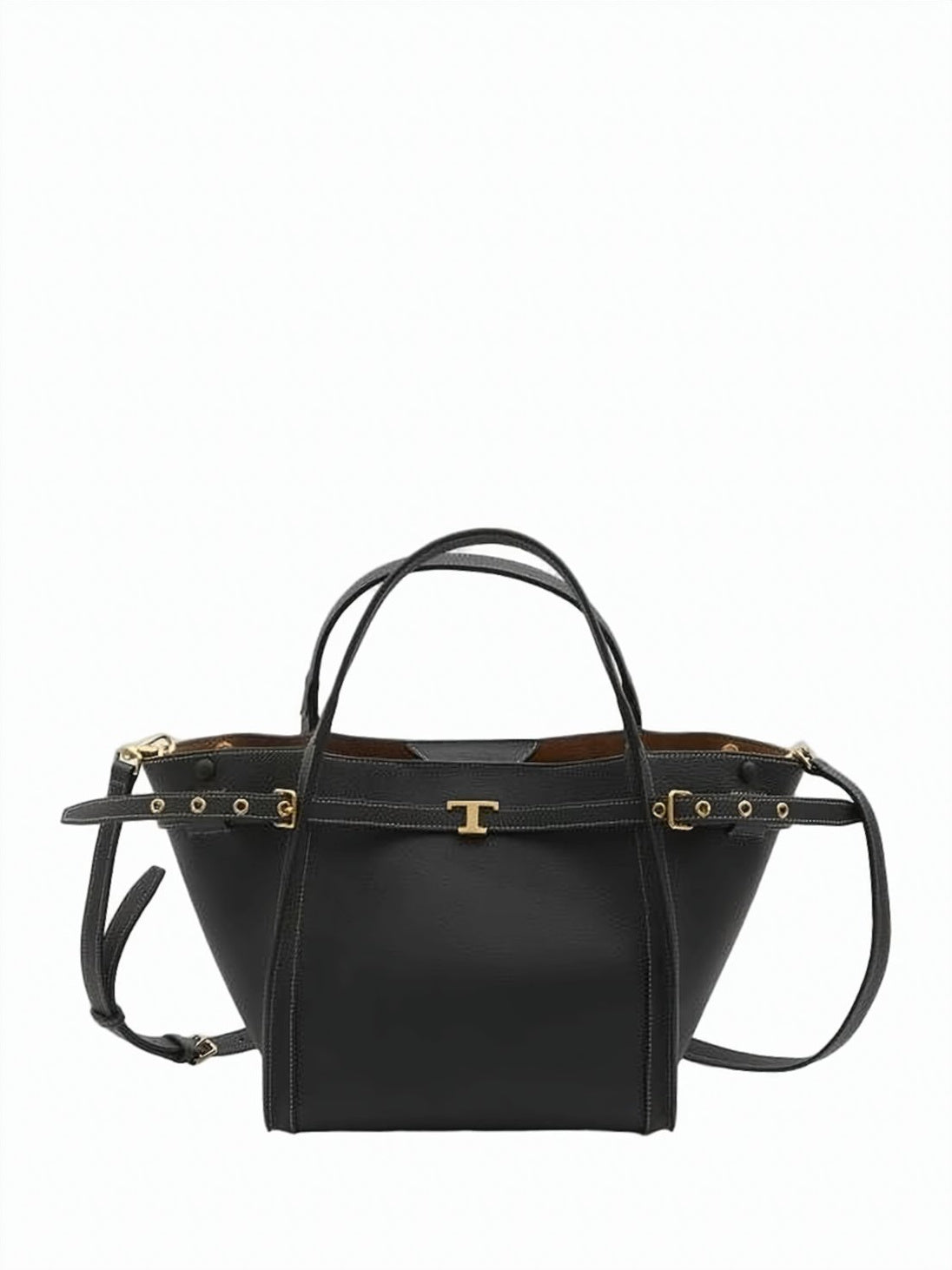 Structured Black Calf Leather Tote Bag