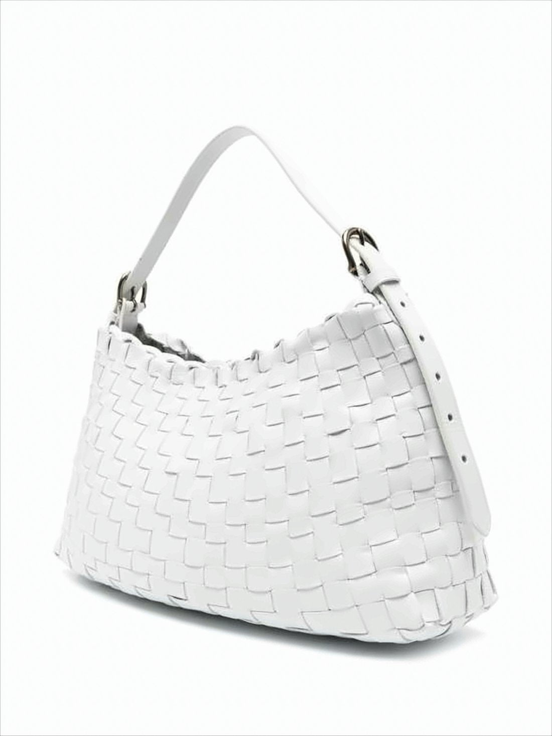 Buffalo Leather Woven Shoulder Bag