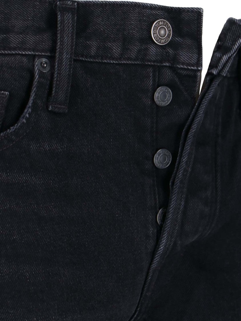 Logo Straight Jeans – Black
