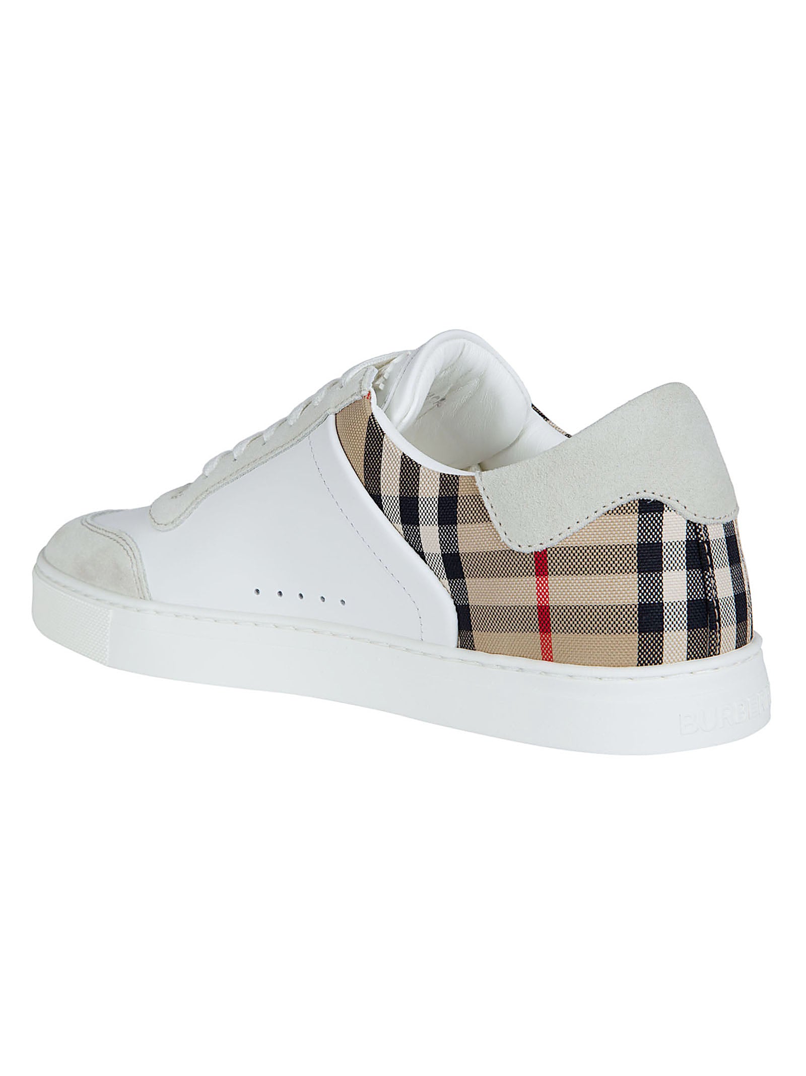 Low-Top Sneakers with Suede Accents and Check Detail