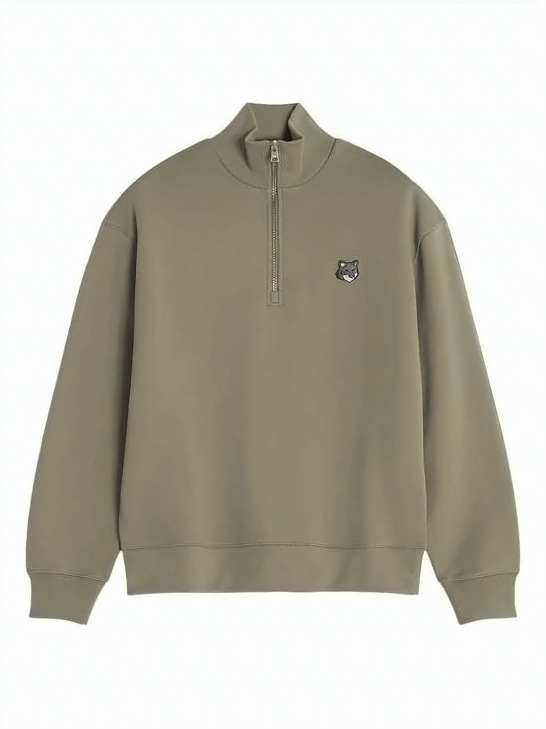 Half-Zip Sweatshirt With Embroidered Fox Head