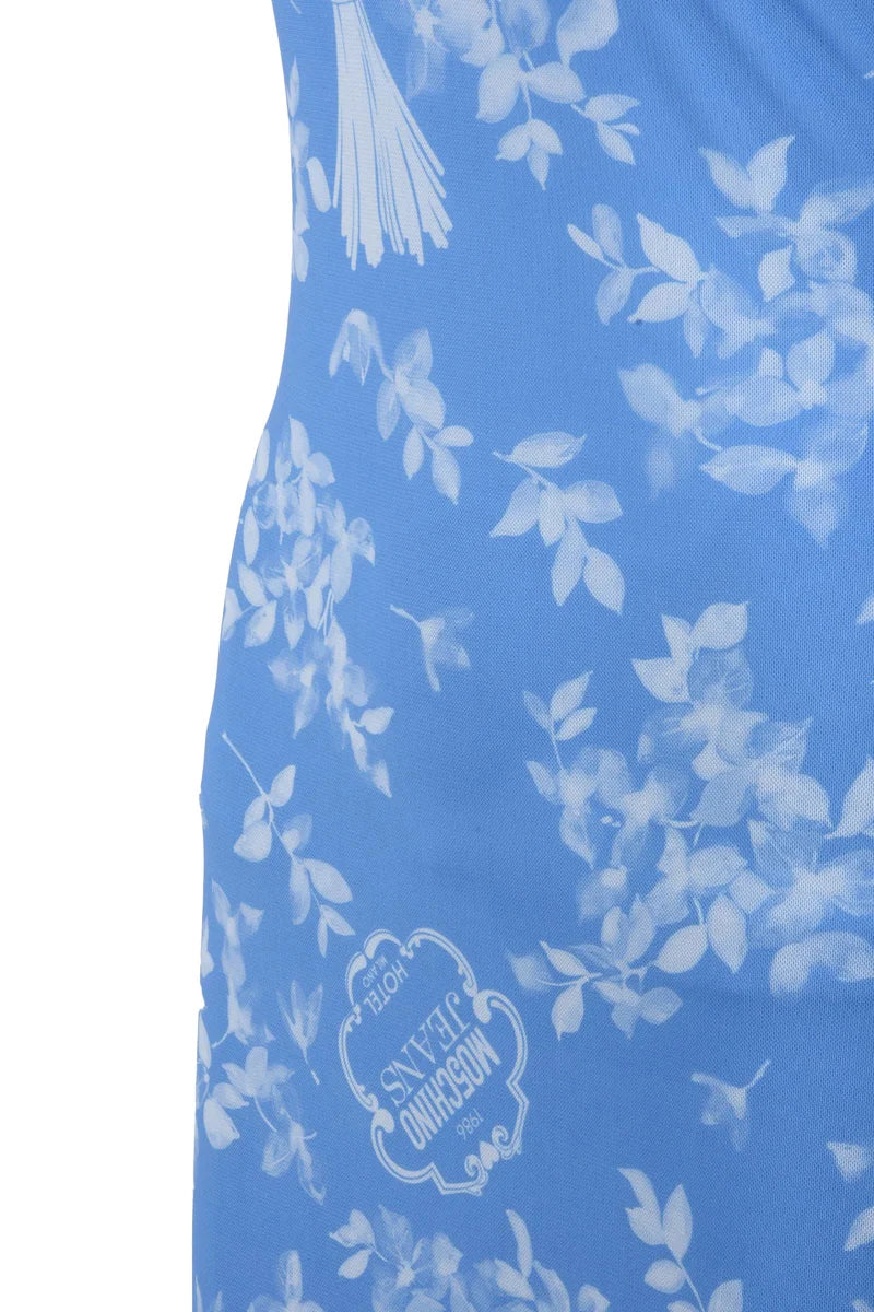 Jeans Silhouette Dress - Sky Blue/White