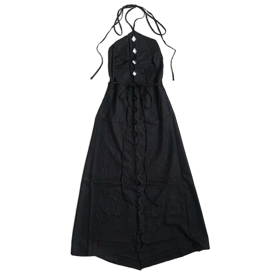 Silk Midi Dress with Halter Neckline