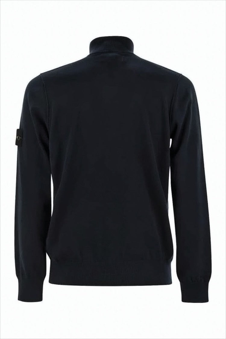 Half-Zip Pullover Sweater with High Collar