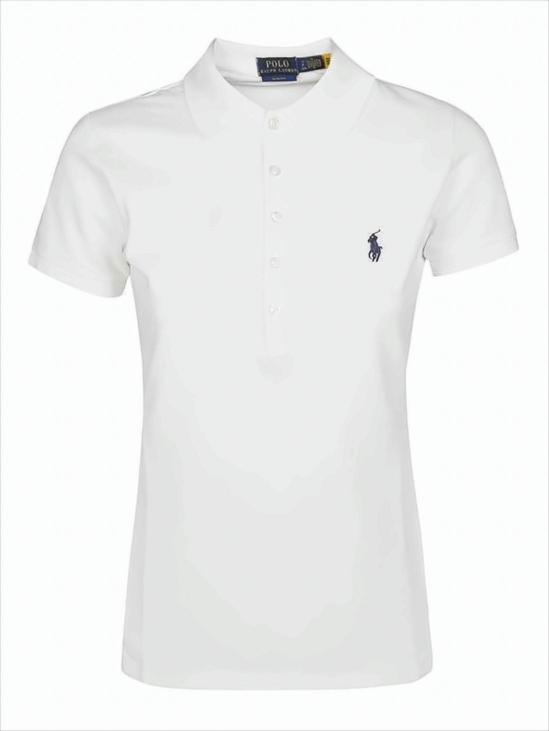 Short-Sleeved Fitted Polo Shirt with Embroidered Logo