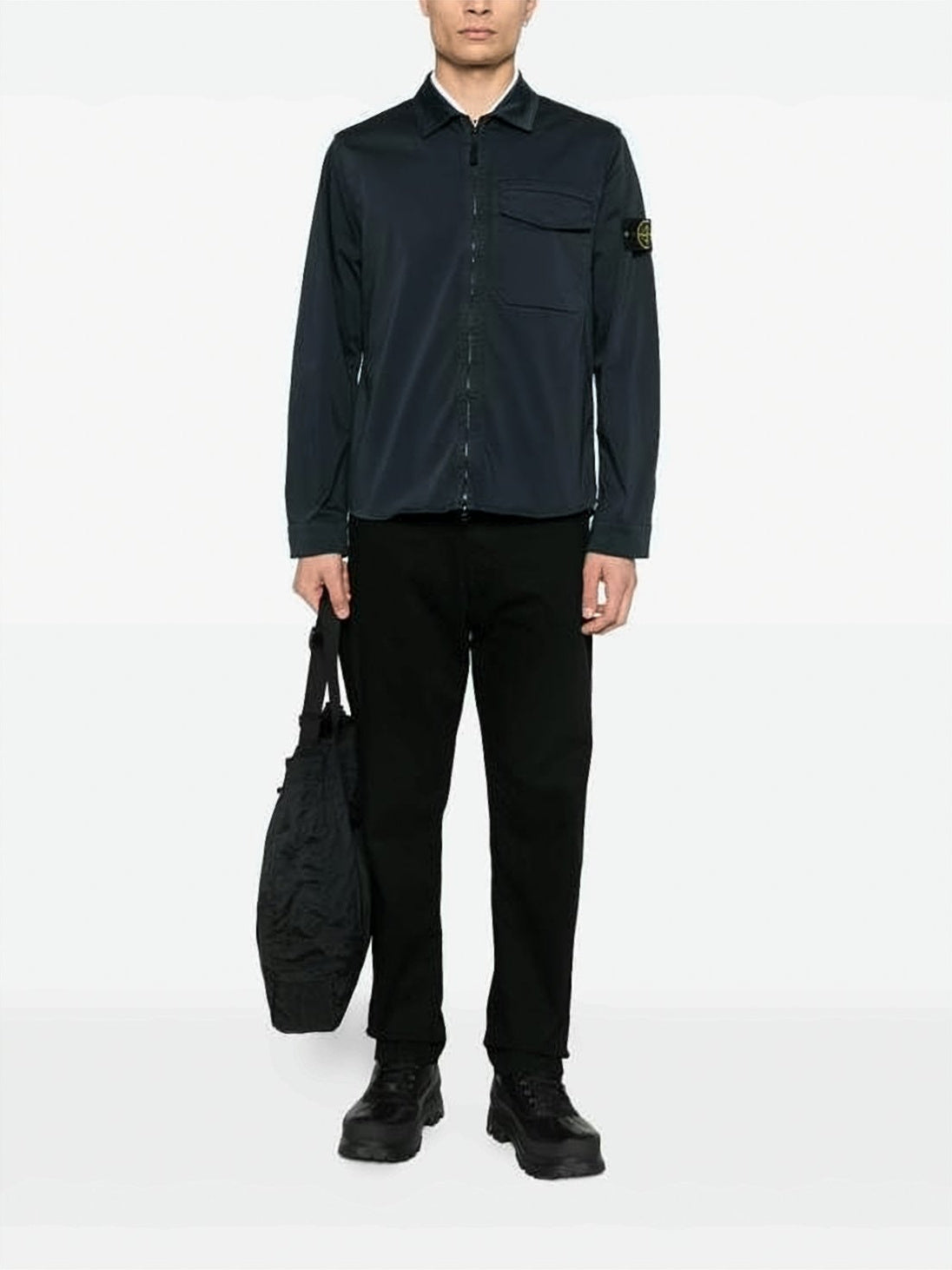 Black Jacket with Front Zipper Closure