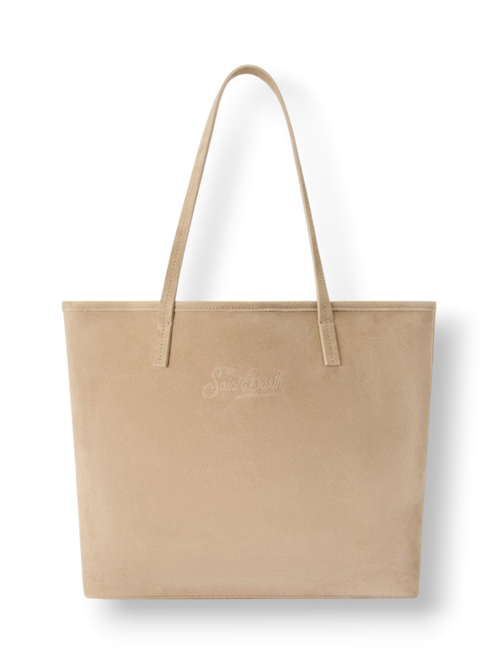 Beige Suede City Crossbody Bag