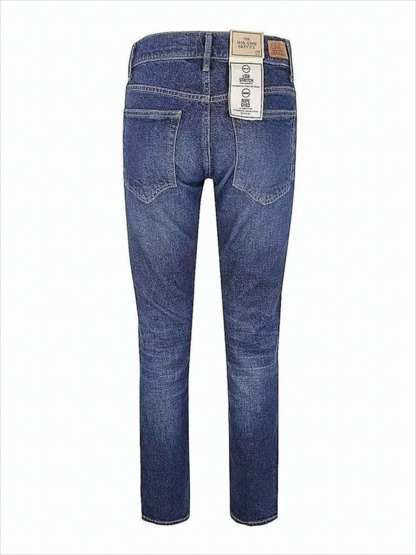 Slim-Fit Denim Pants with Mid-Rise Waist and Classic Five-Pocket Design