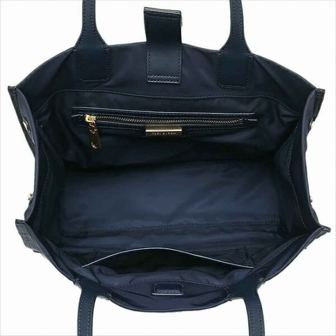 Structured Nylon Tote Bag with Leather Trim