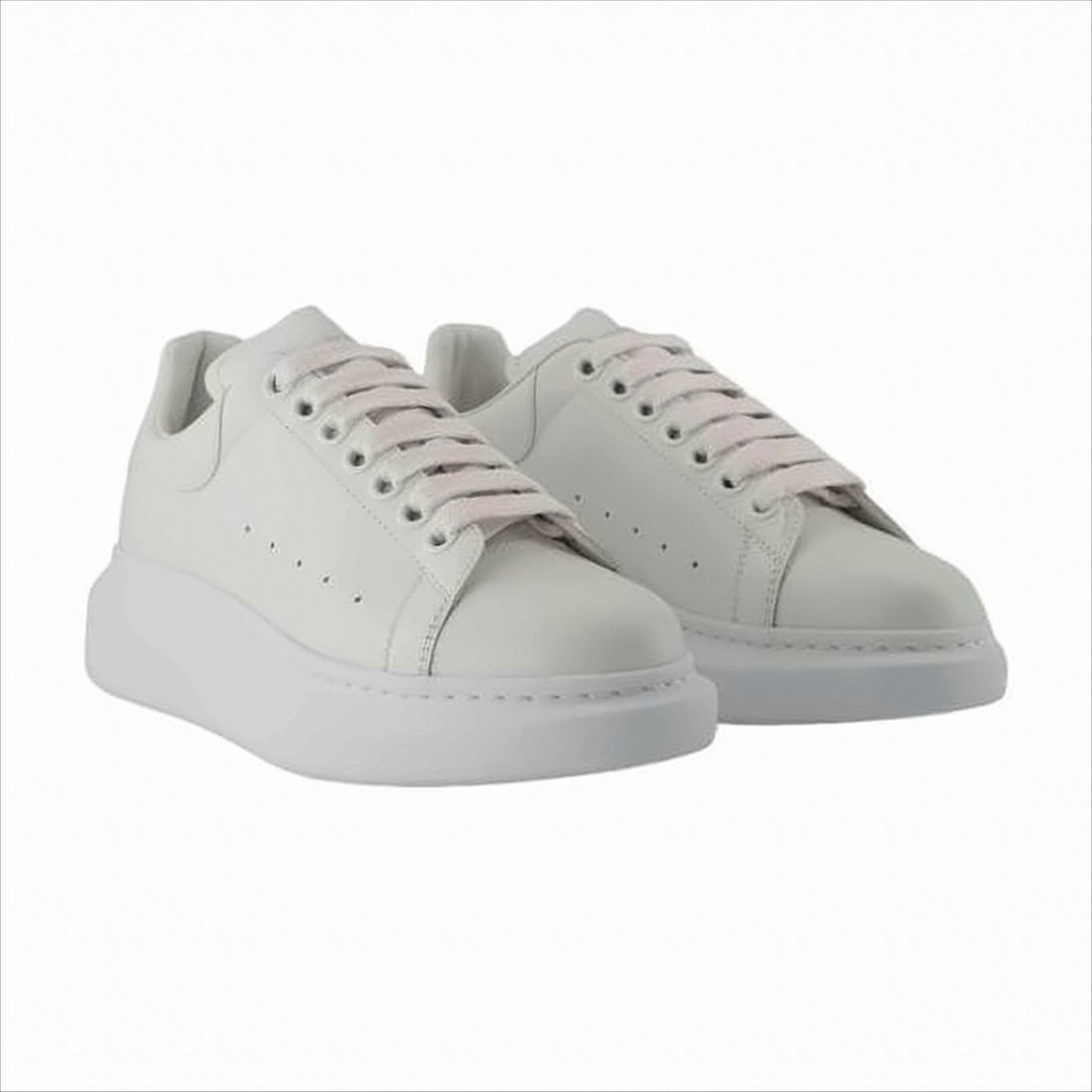 Minimalist White Sneakers with Elevated Rubber Sole