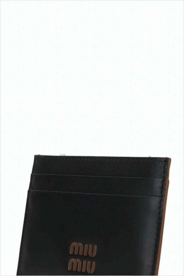Rectangular Black Calf Leather Card Wallet