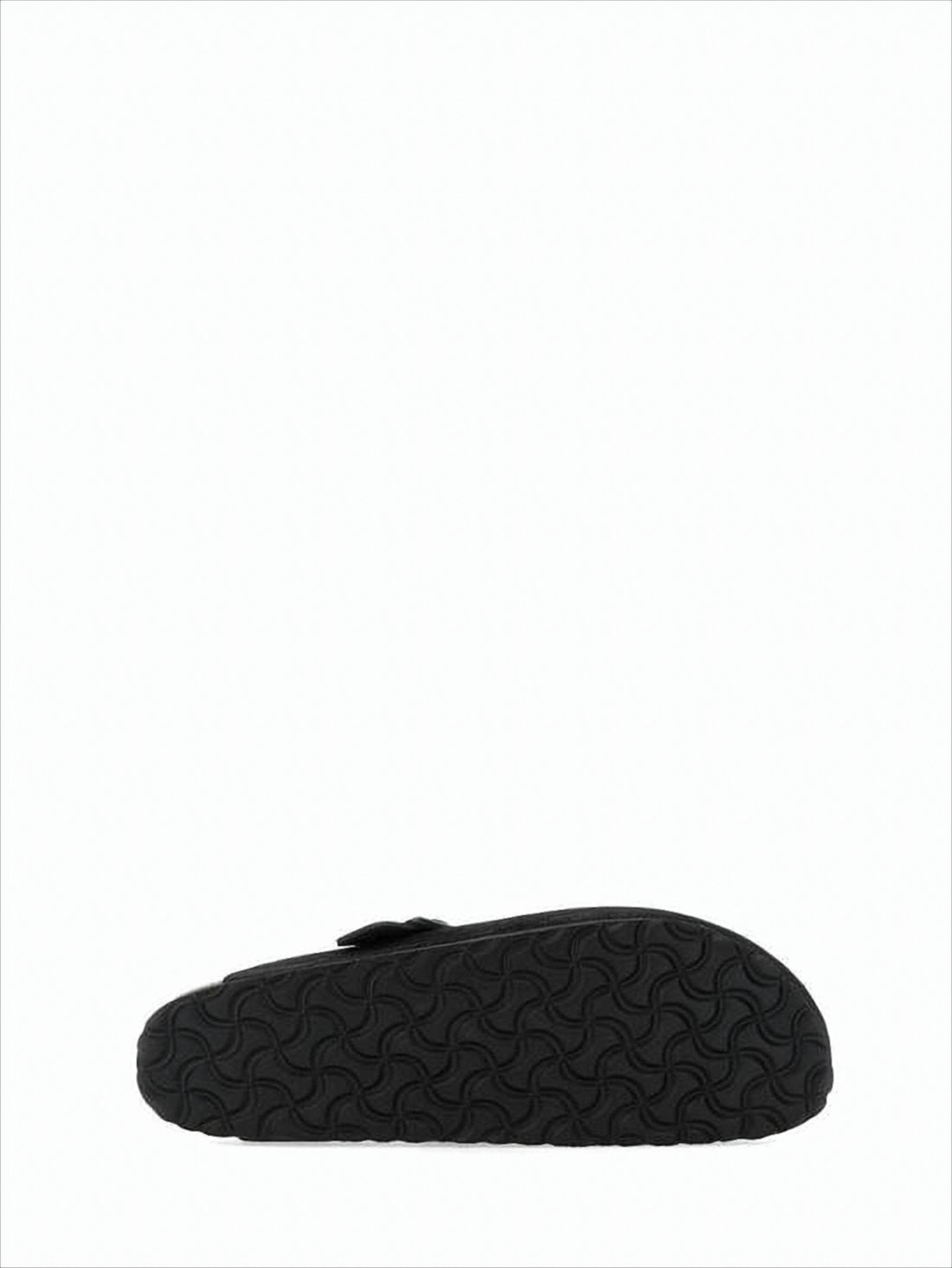 Closed-Toe Mule Sandals with Adjustable Leather Strap