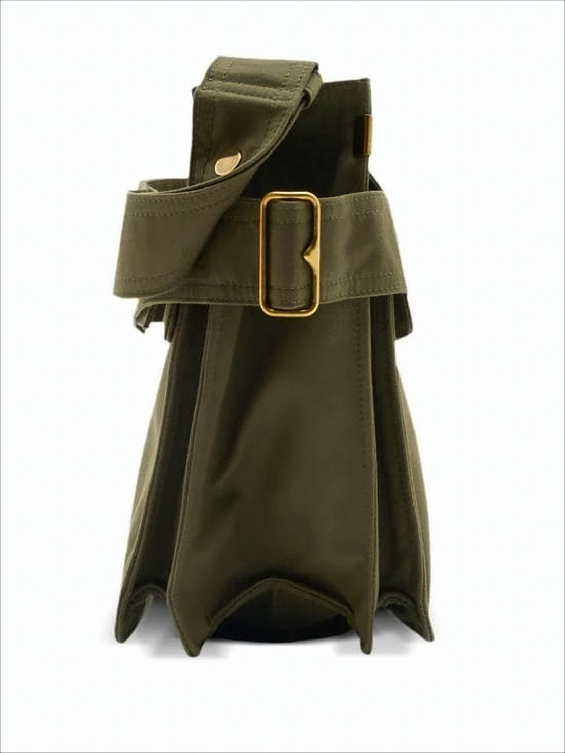 Olive Green Structured Tote Bag