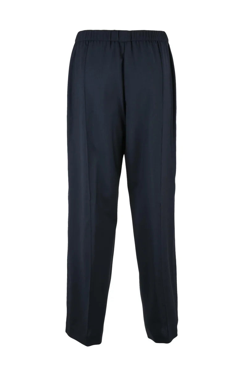 Wool Stretch Trousers - Blue