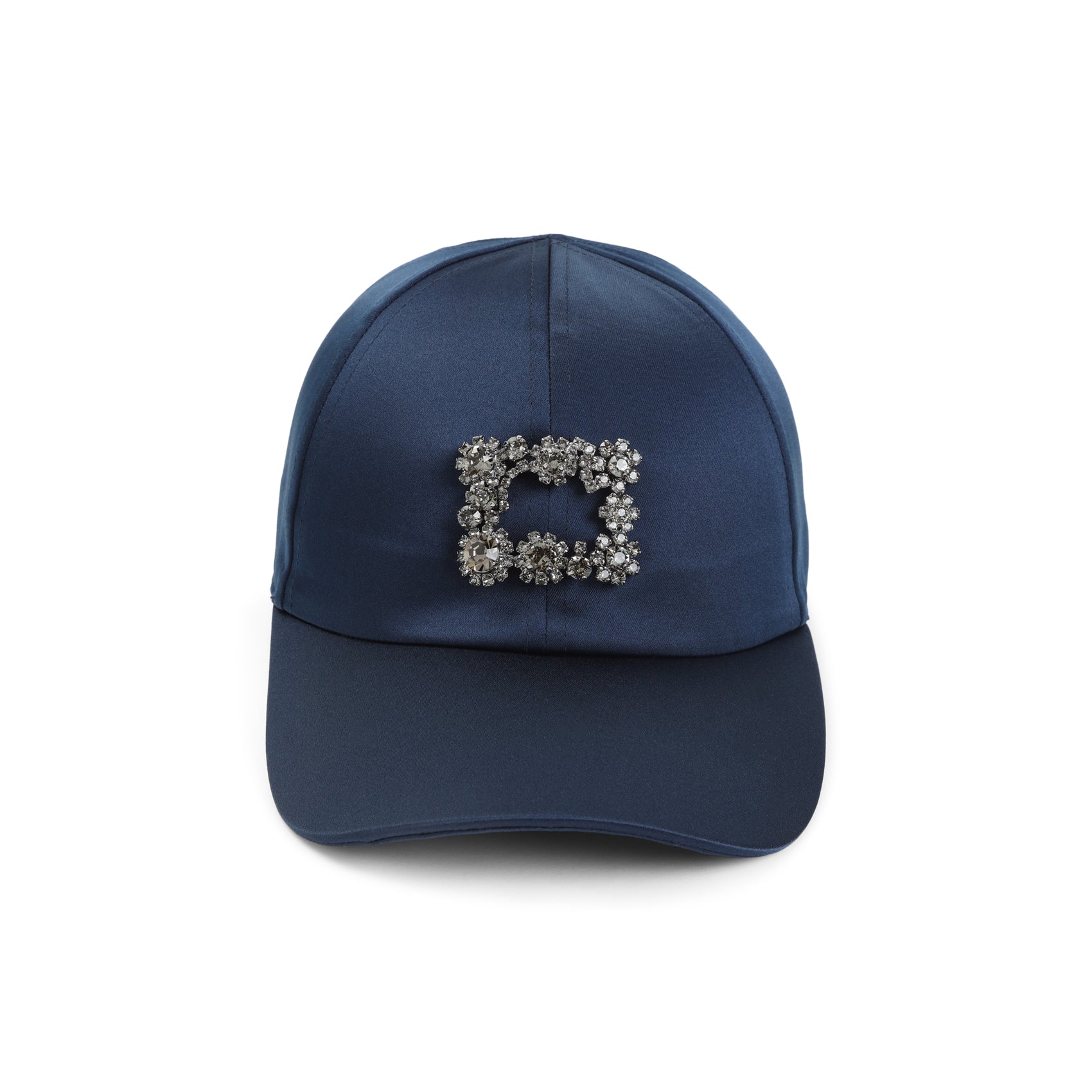 Satin Baseball Cap with Crystal Embellishment