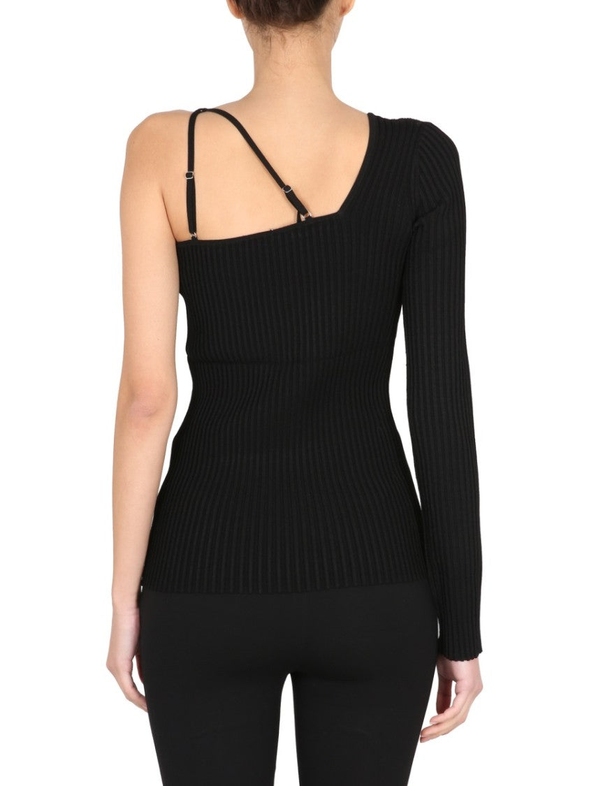 Asymmetrical Ribbed Knit Top