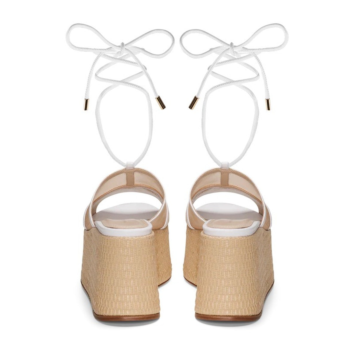 Heel Platform Sandals With Woven Base
