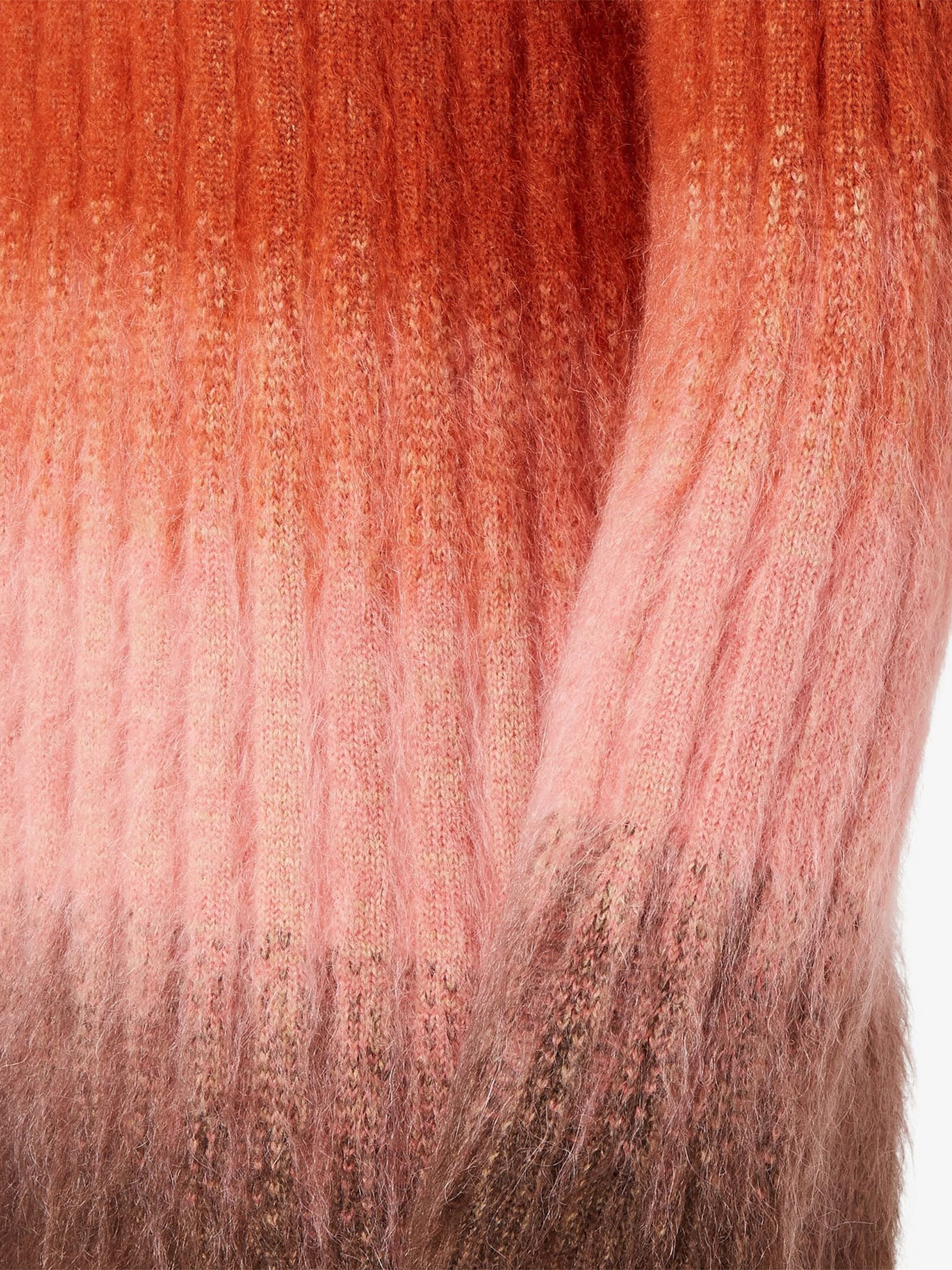 Gradient Ribbed Wool Crew Neck Sweater