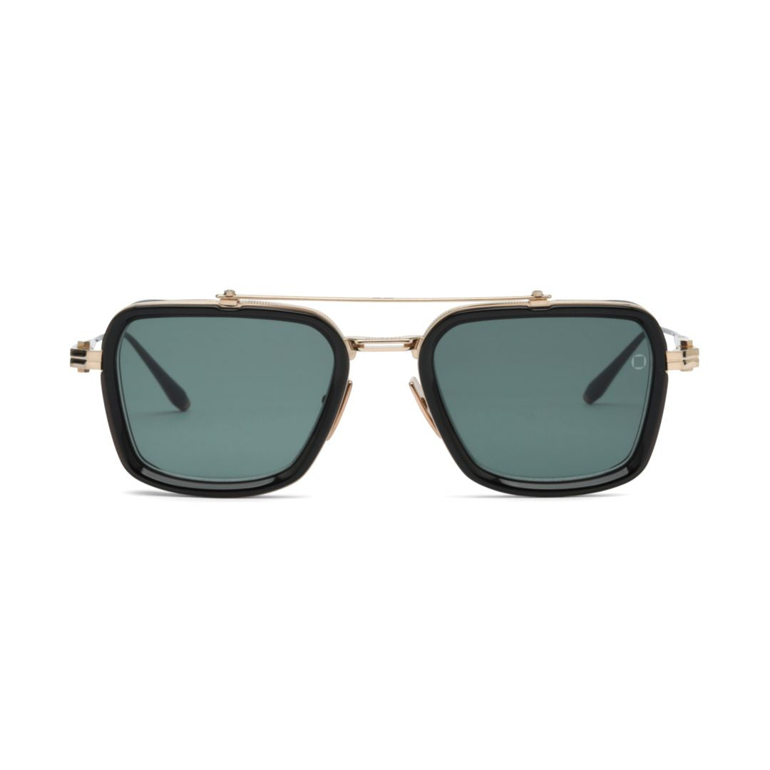 Aks-507 Bold Square Sunglasses with Gold-tone Accents