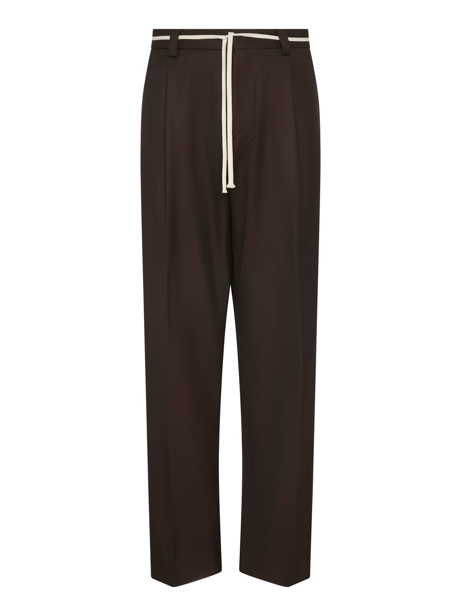 Brown Trousers With Concealed Closure