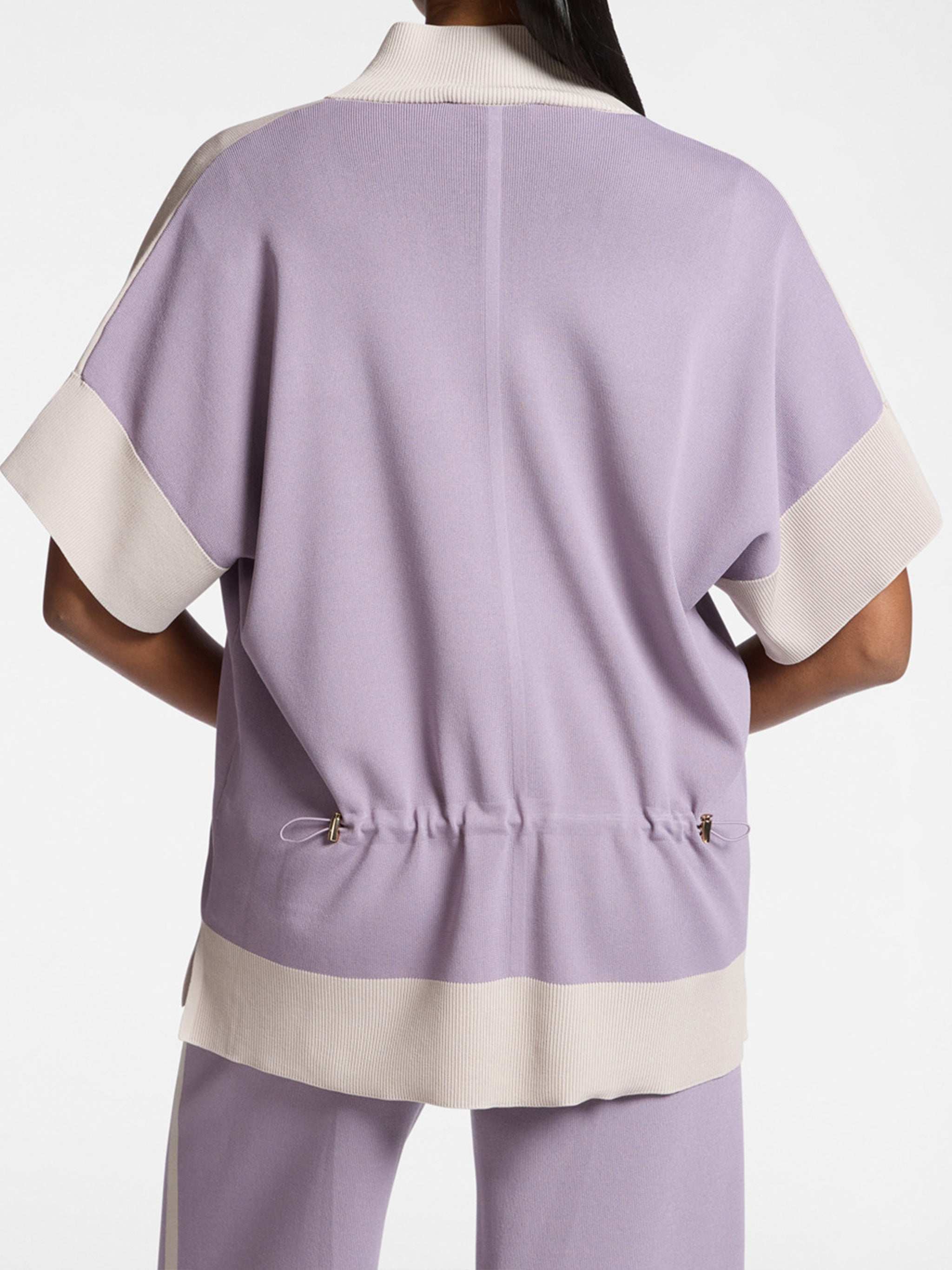 Cappa Relaxed Fit Lavender/Beige Zip Jacket