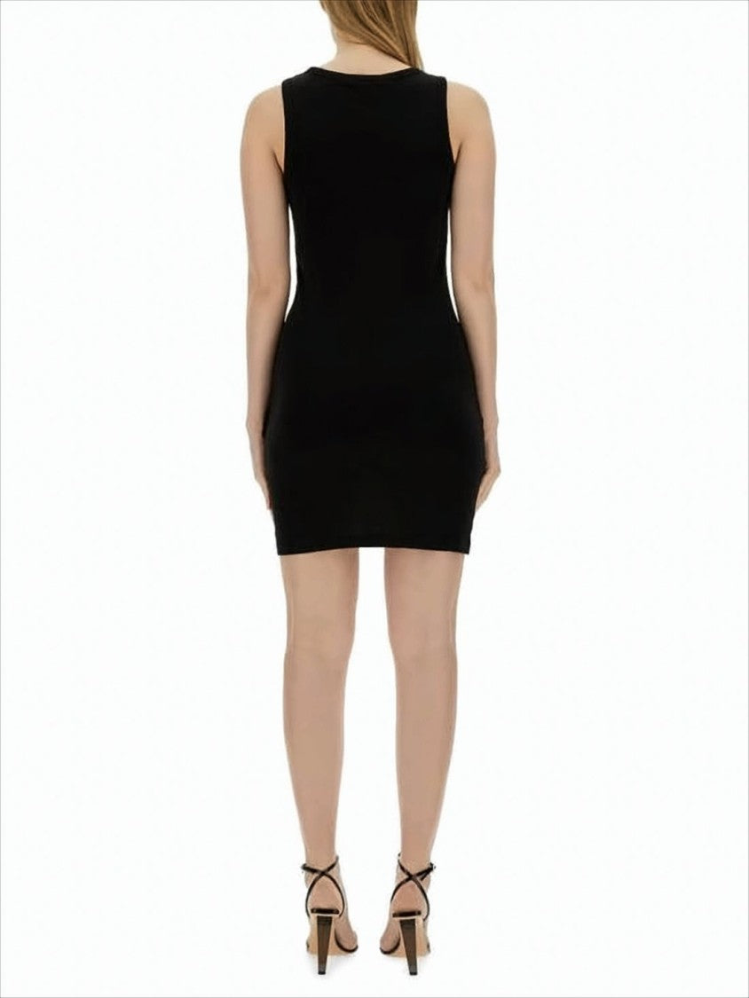 Sleeveless Fitted Midi Dress in Fabric Blend