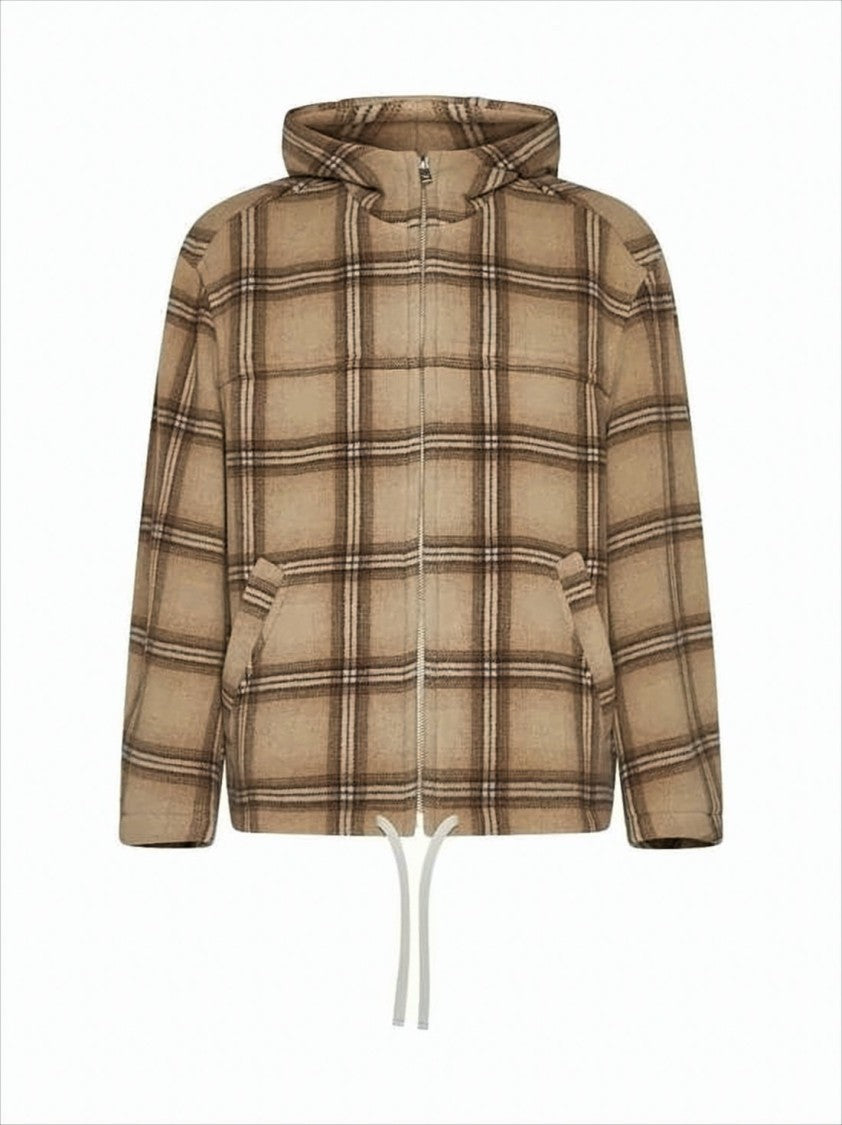 Boxy Plaid Padded Jacket