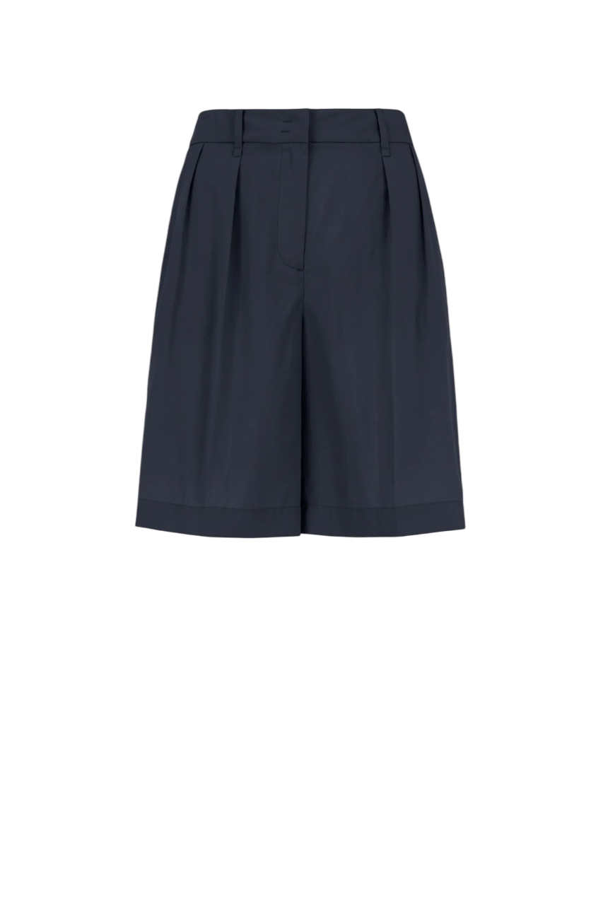 Tailored Bermuda Shorts in Soft Cotton-Linen Blend