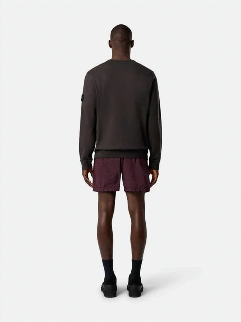 Long-Sleeve Black Sweatshirt with Design and Patch Logo
