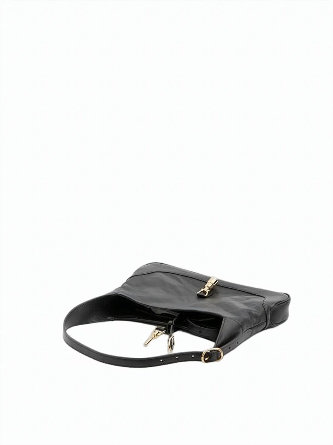 Medium Shoulder Bag in Smooth Black Cowhide