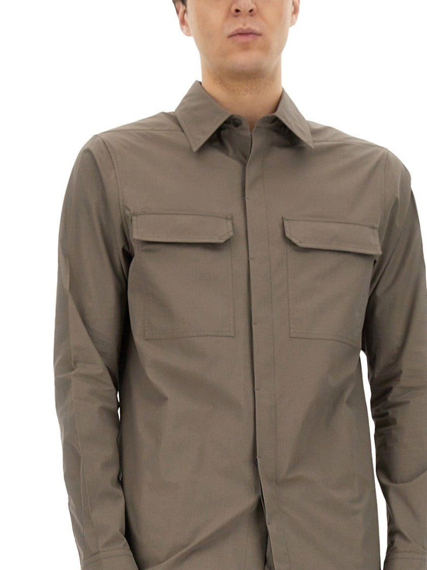 Structured Cotton Work Shirt With Button-Down Front