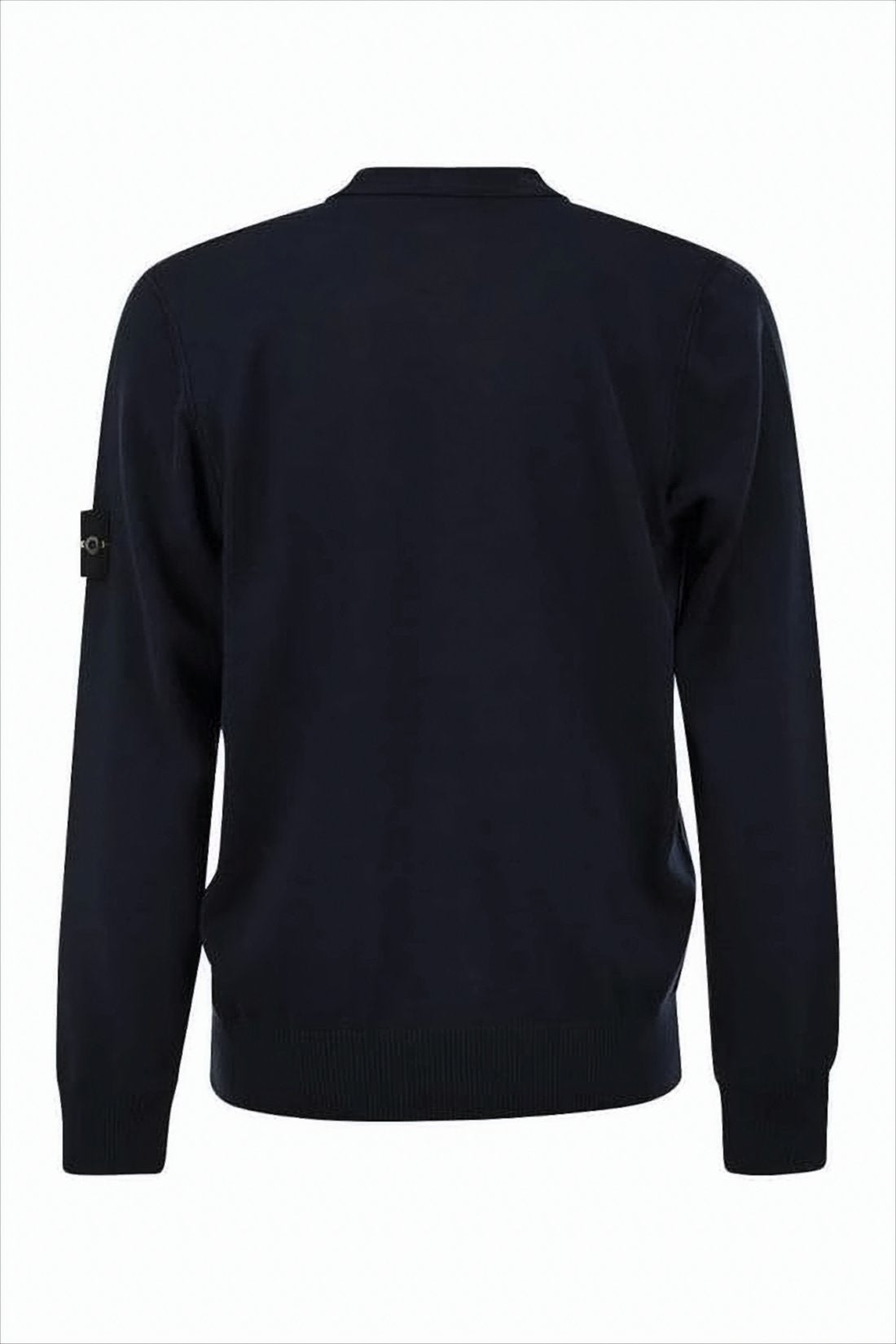 V-Neck Cardigan with Button-Down Front and Distinctive Logo
