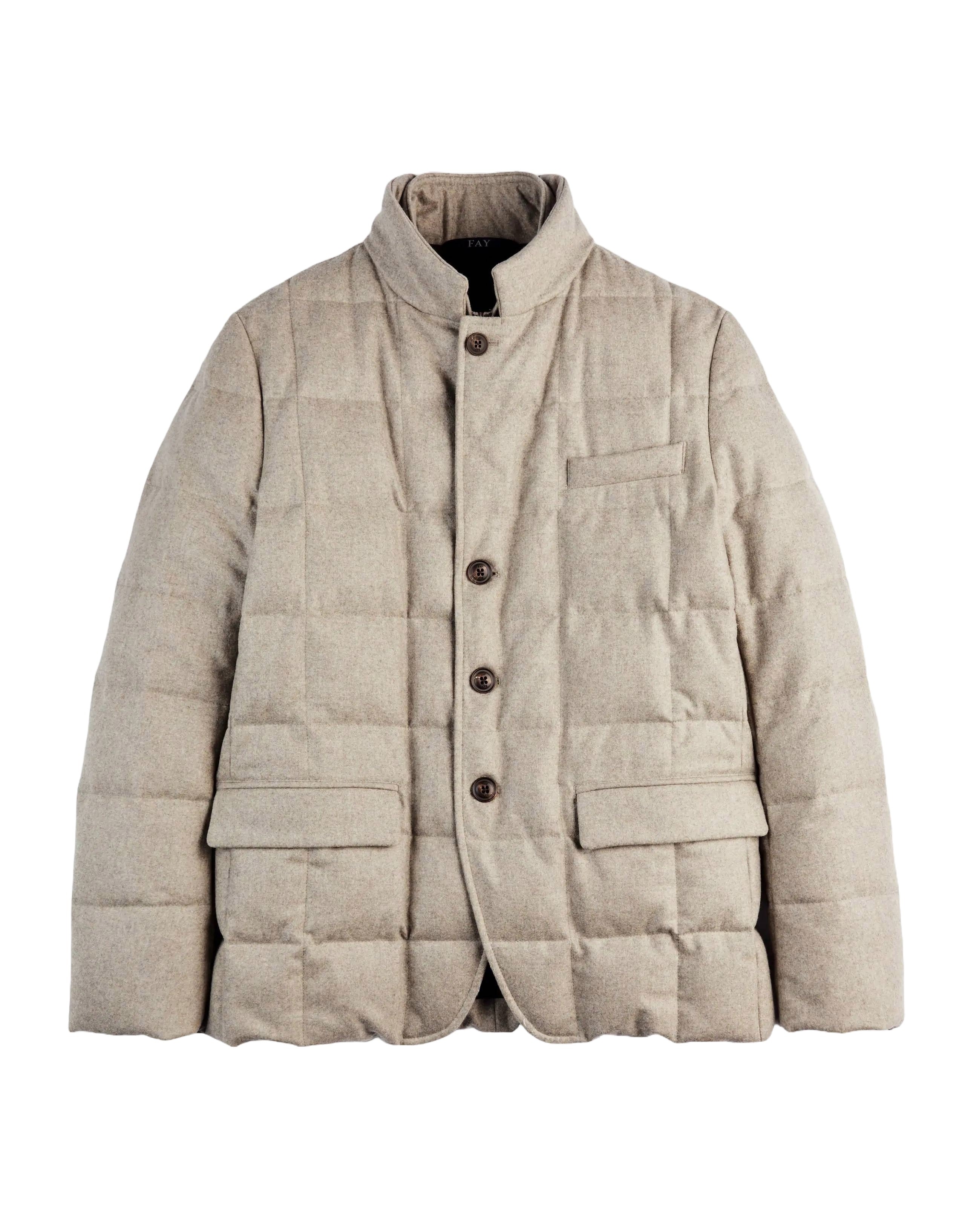 Padded Boxy Down Jacket With Flap Pockets