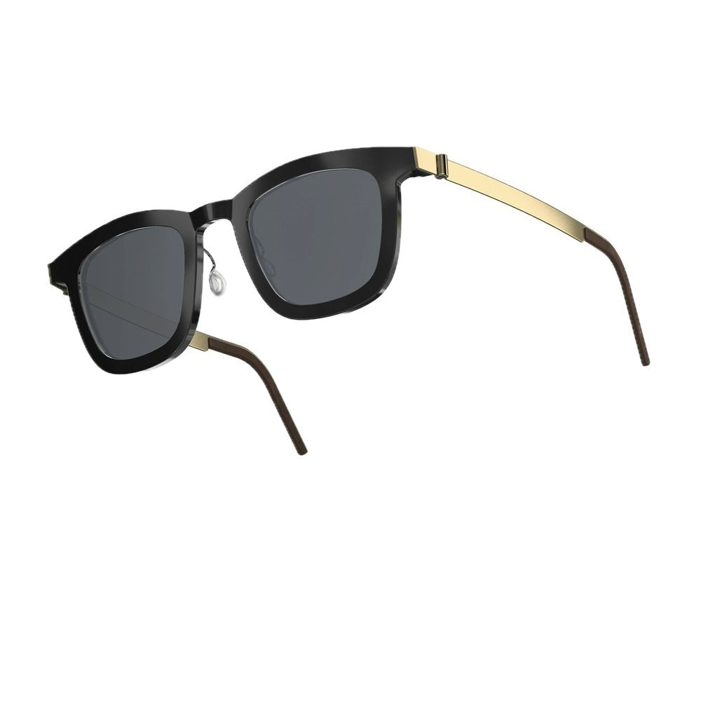 Lindberg Sun Titanium 85097 K24/Al23/Pgt/Sl126 Black Gold Square-Frame Titanium Sunglasses