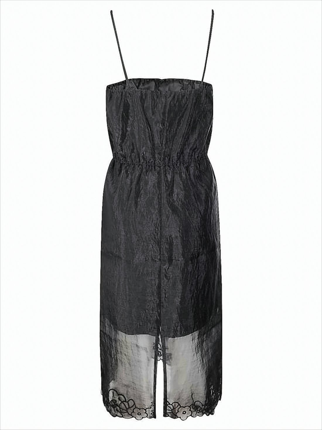Delicate Midi Dress With Floral Embroidery