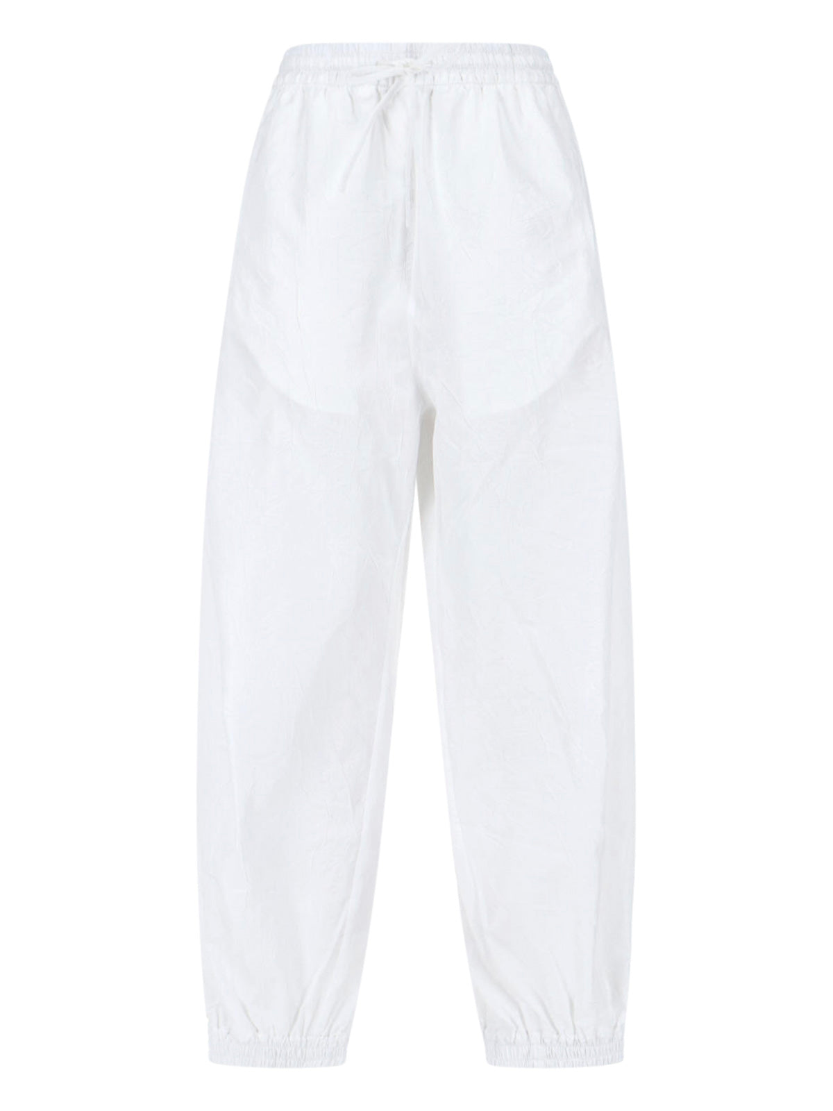 Balloon Silhouette Wide-Leg Pants with Elastic Waistband