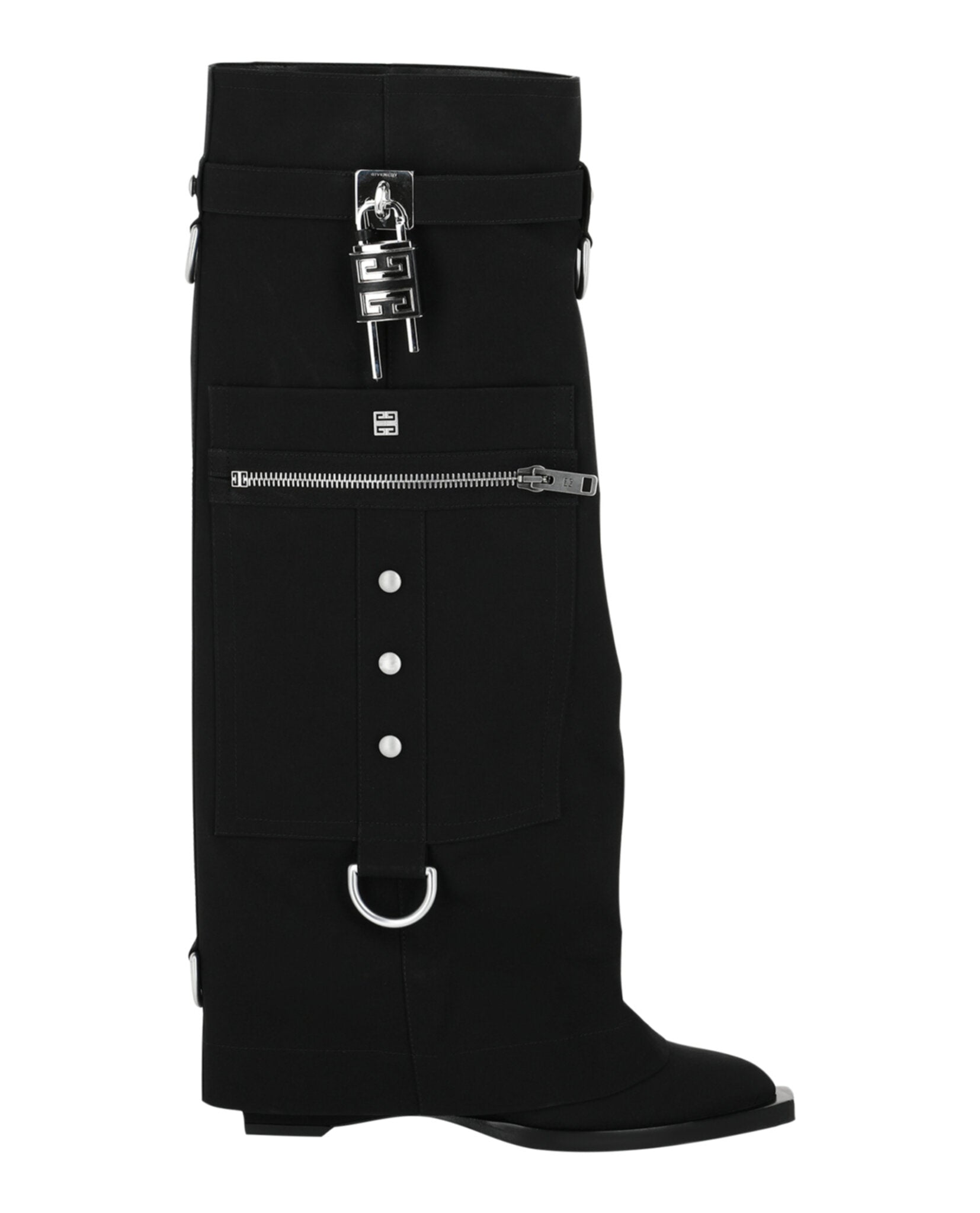 Shark Lock Cowboy Boots With Pocket Detail