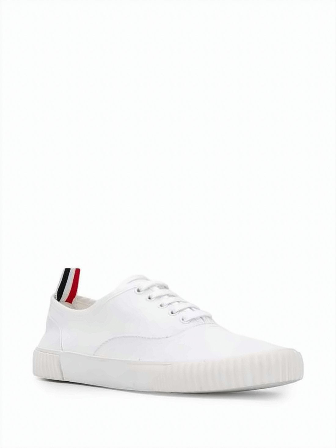 Canvas Low-Top Sneakers with Tricolor Accent