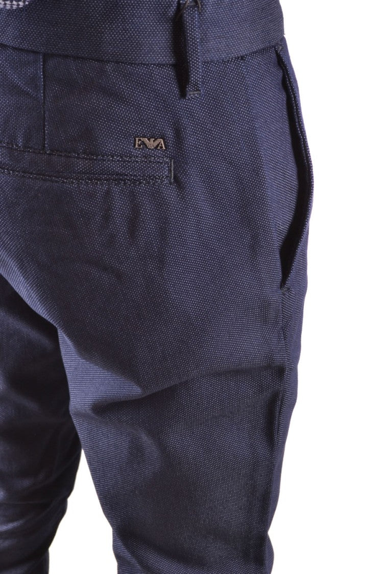 Teksturowane Spodnie Slim Fit z Klasycznym Pasem