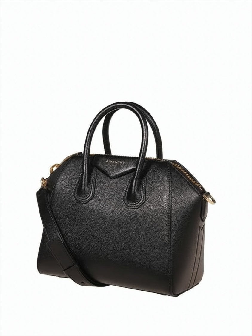 Structured Trapezoidal Crossbody Bag in Textured Calf Leather